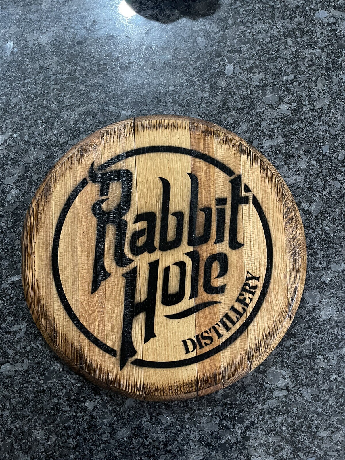Bar Decor ( Rabbit Hole Distillery) Kentucky Bourbon Whiskey Barrel Lid wood