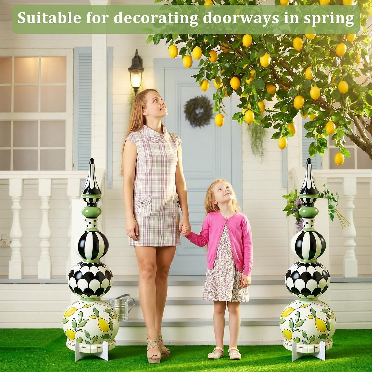 Multicolor 2 Pack Lemon Topiary Decorations – 39″ for Parties & Porches