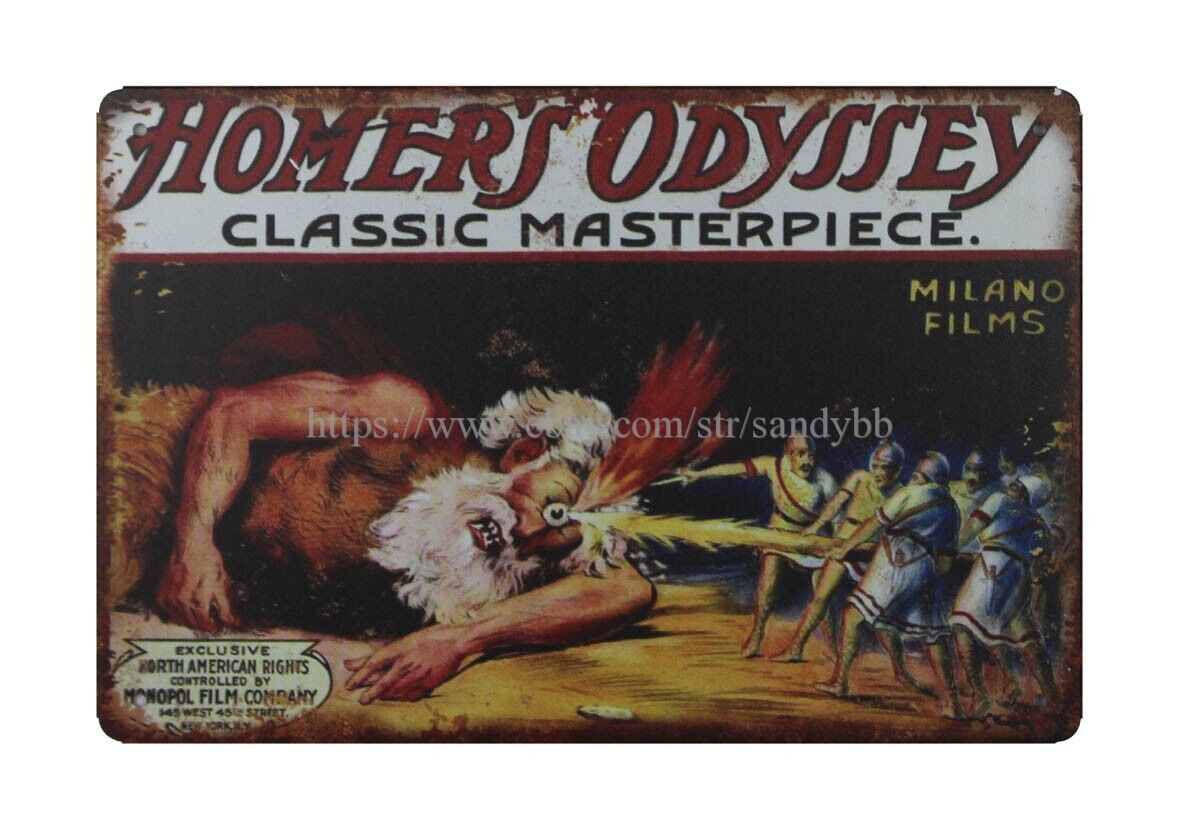 home interior ideas Homer’s Odyssey Film Classic Masterpiece. metal tin sign