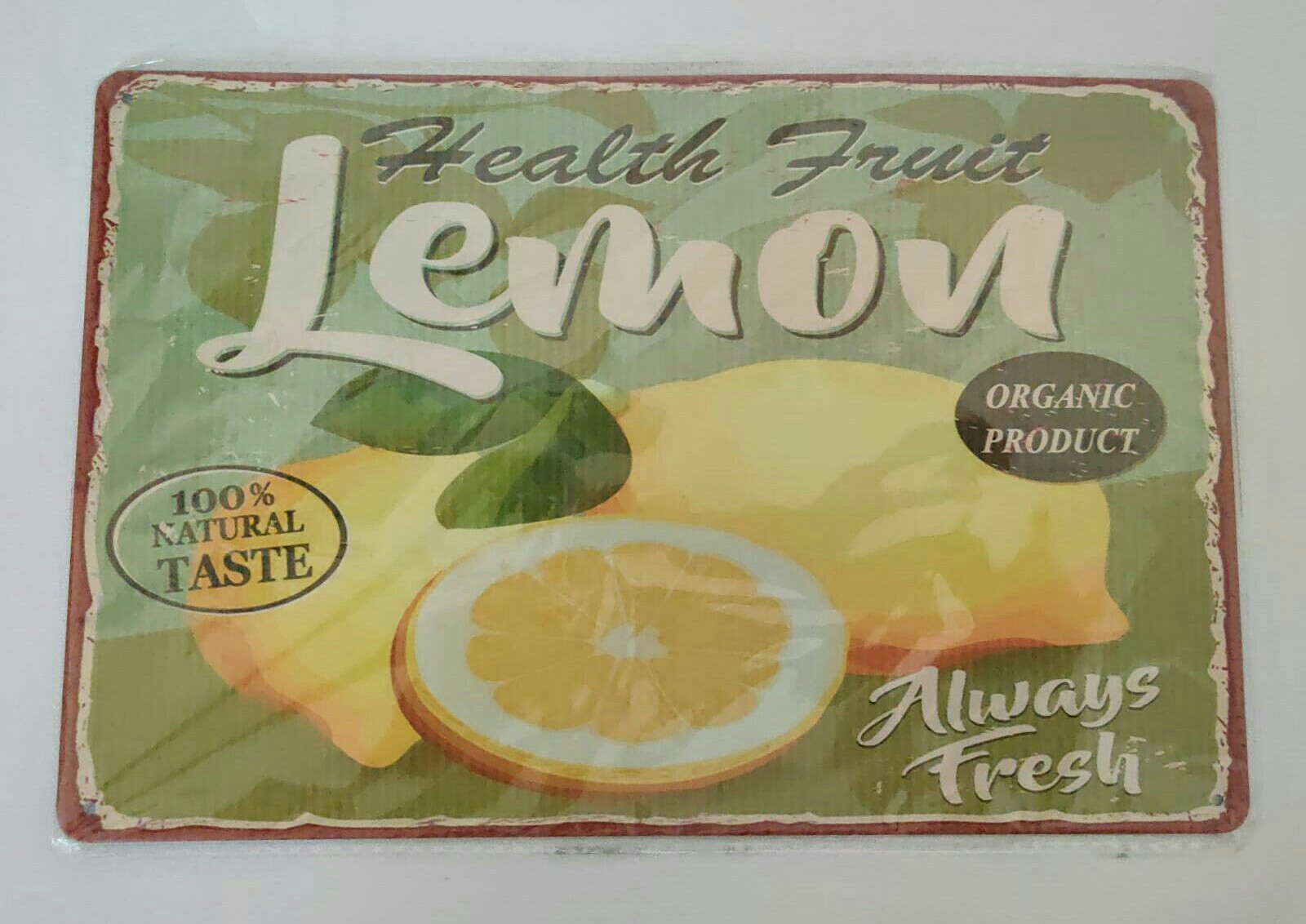 Funny Retro Vintage Metal Tin Health Fruit Lemon 30 X 20 cm-US Seller