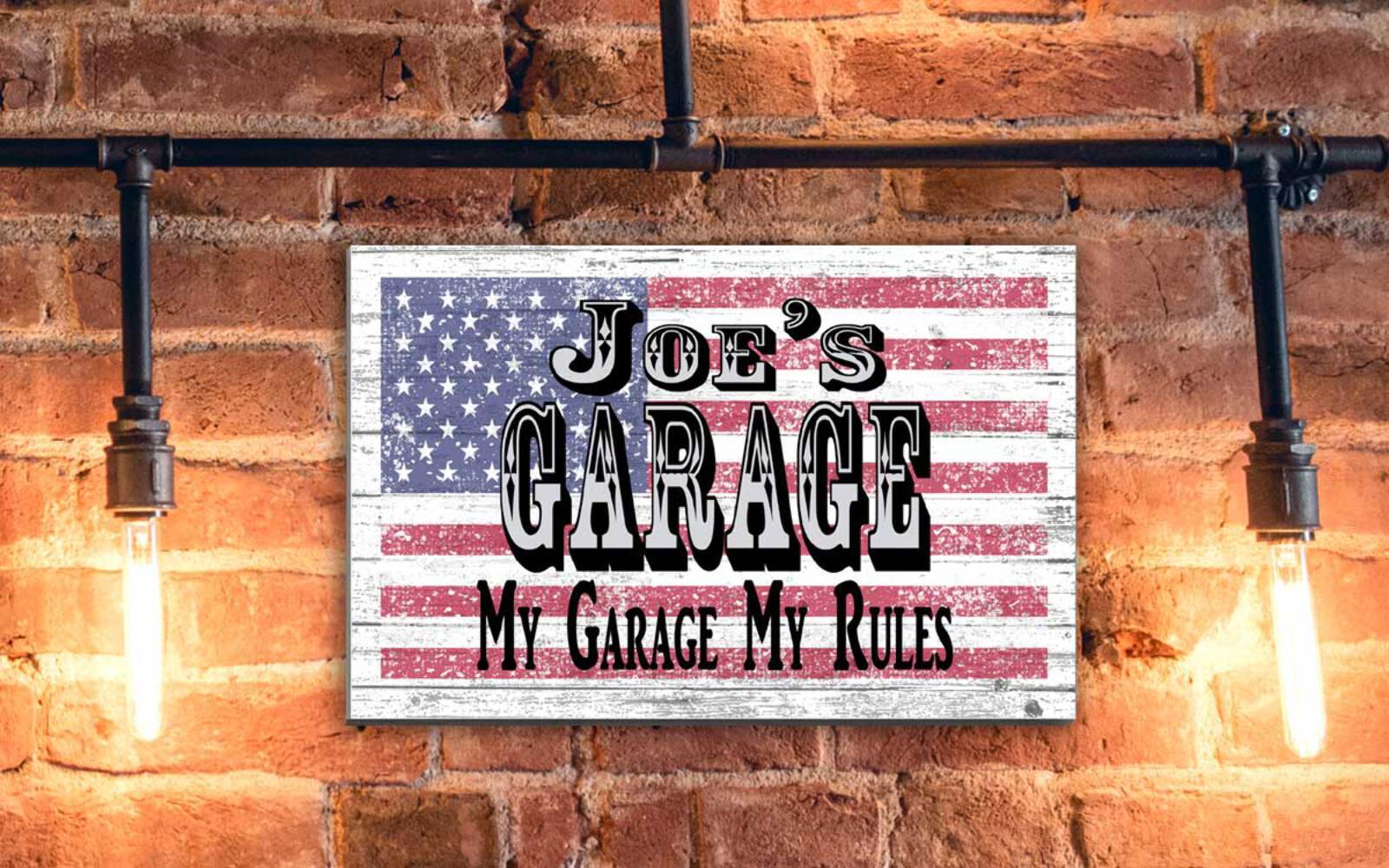 Custom Garage Sign PERSONALIZED Man Cave Decoration For Him Husband Father Dad