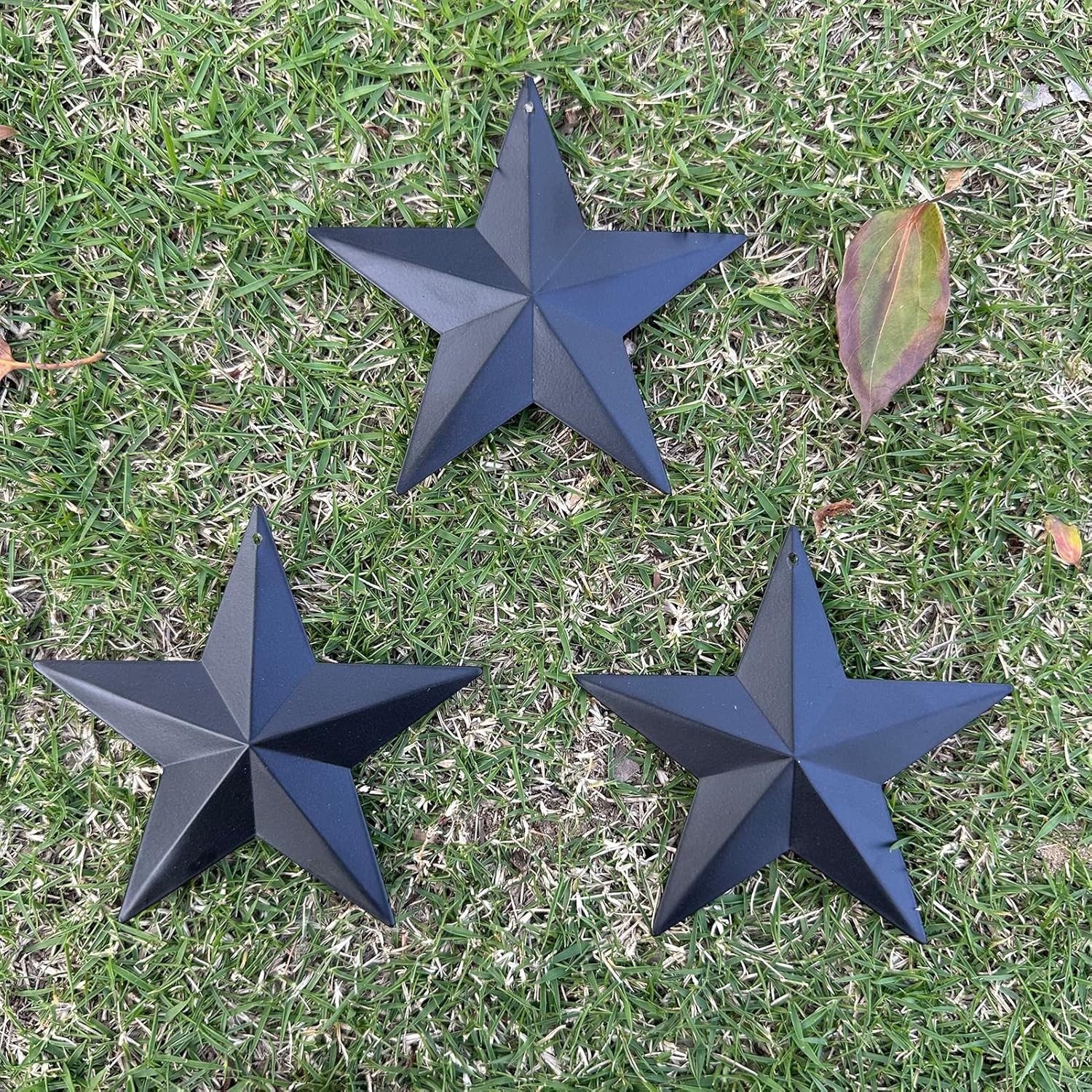 Metal Star Hanging Ornament 3.8 Inch Black Barn Star for Home Decoration Se