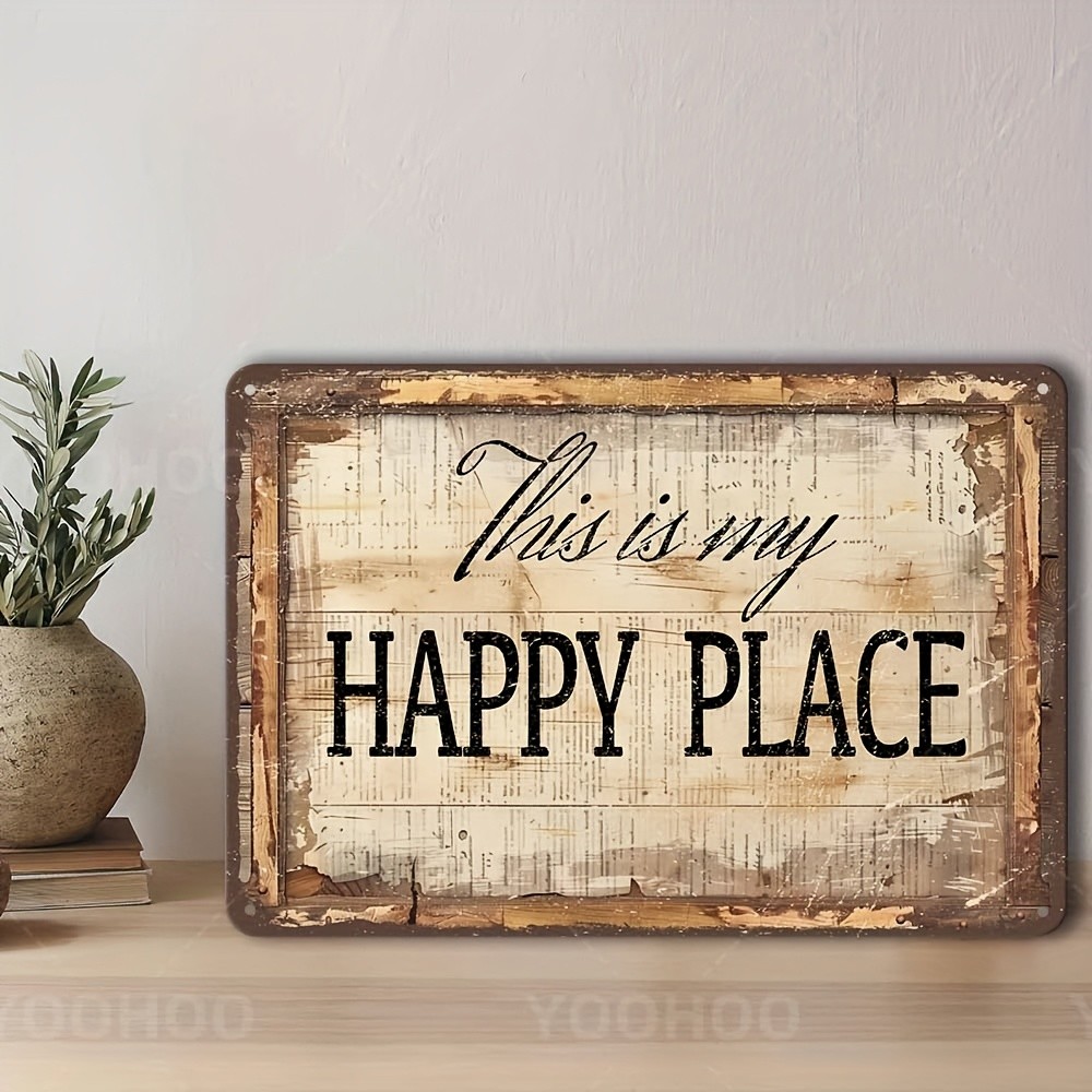 Country Style “This Is My Happy Place” Wall Sign – Inspirational Home Decor