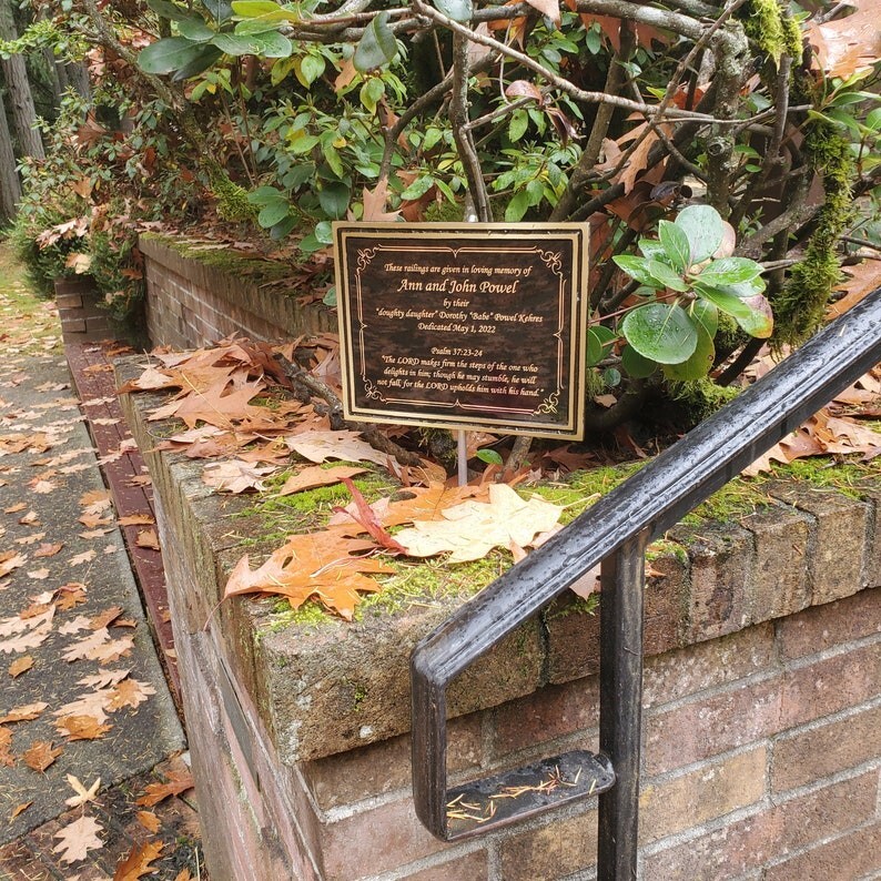 Customized memorial heavy brass metal outdoor plaque – Garden memorial plaque- C