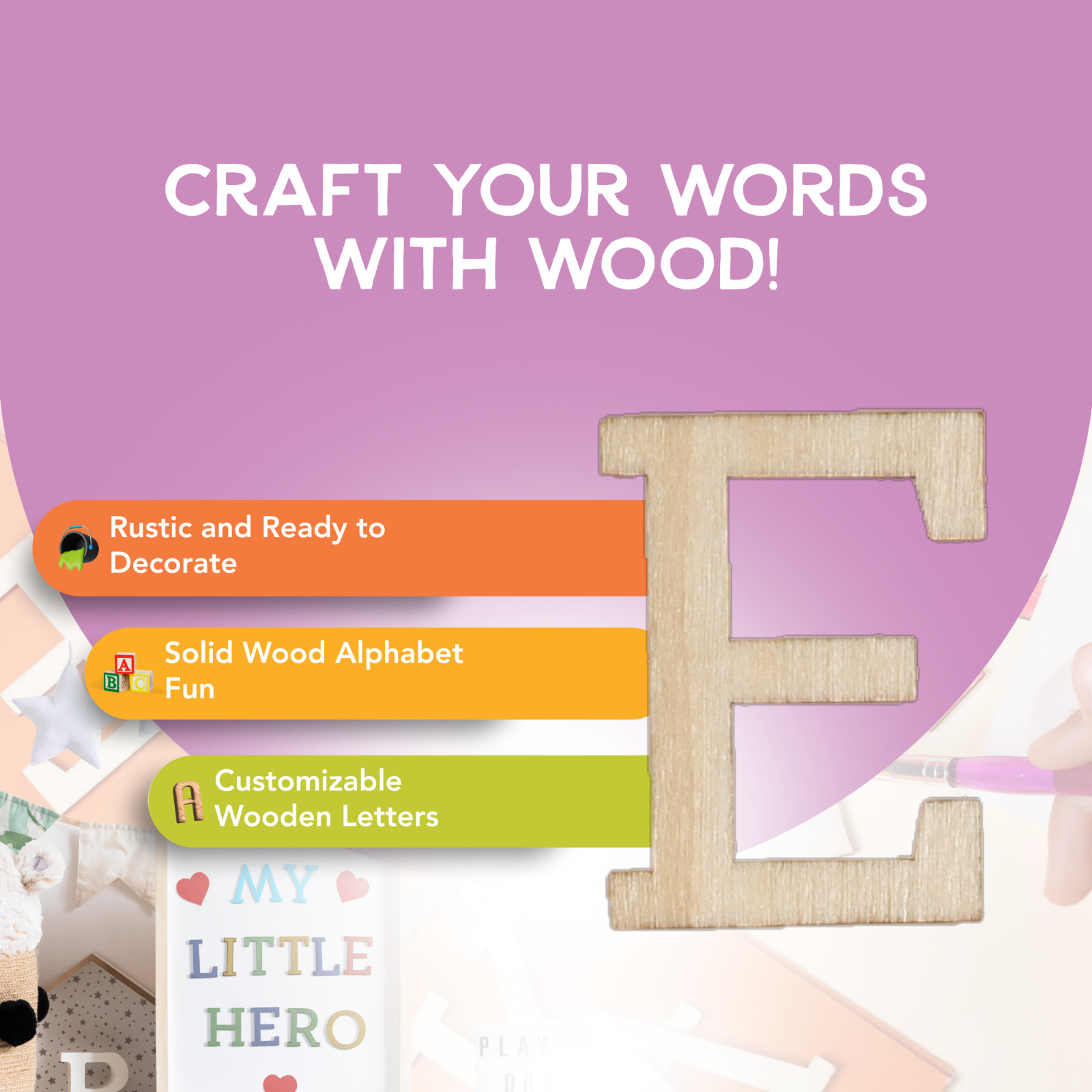 Wooden A-Z Alphabet Letters, Numbers & Symbols for Crafts (2 inch – 172pcs)