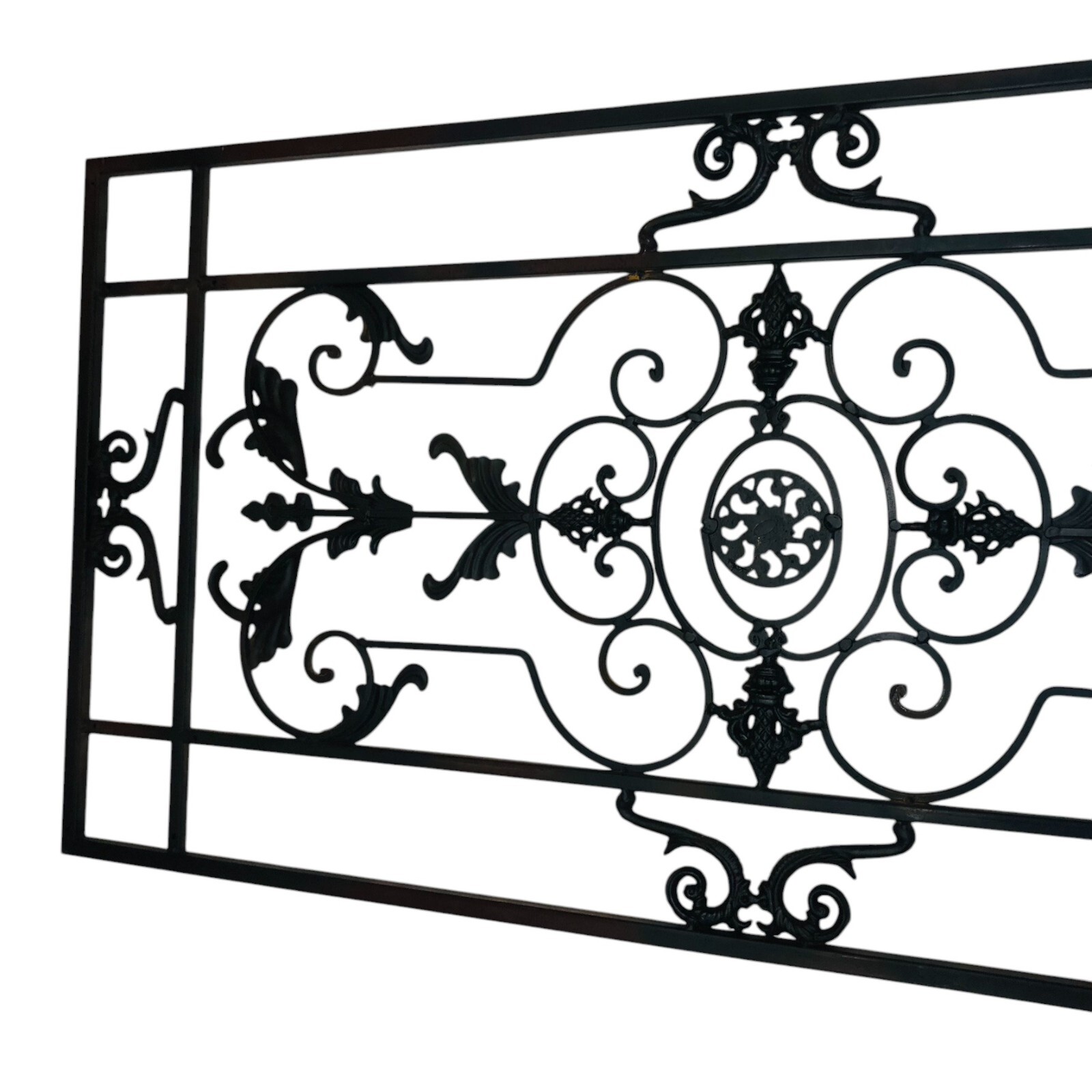 Wrought Iron Rectangular Rustic Wall Decor Scroll Design 39 in x 19.5 in