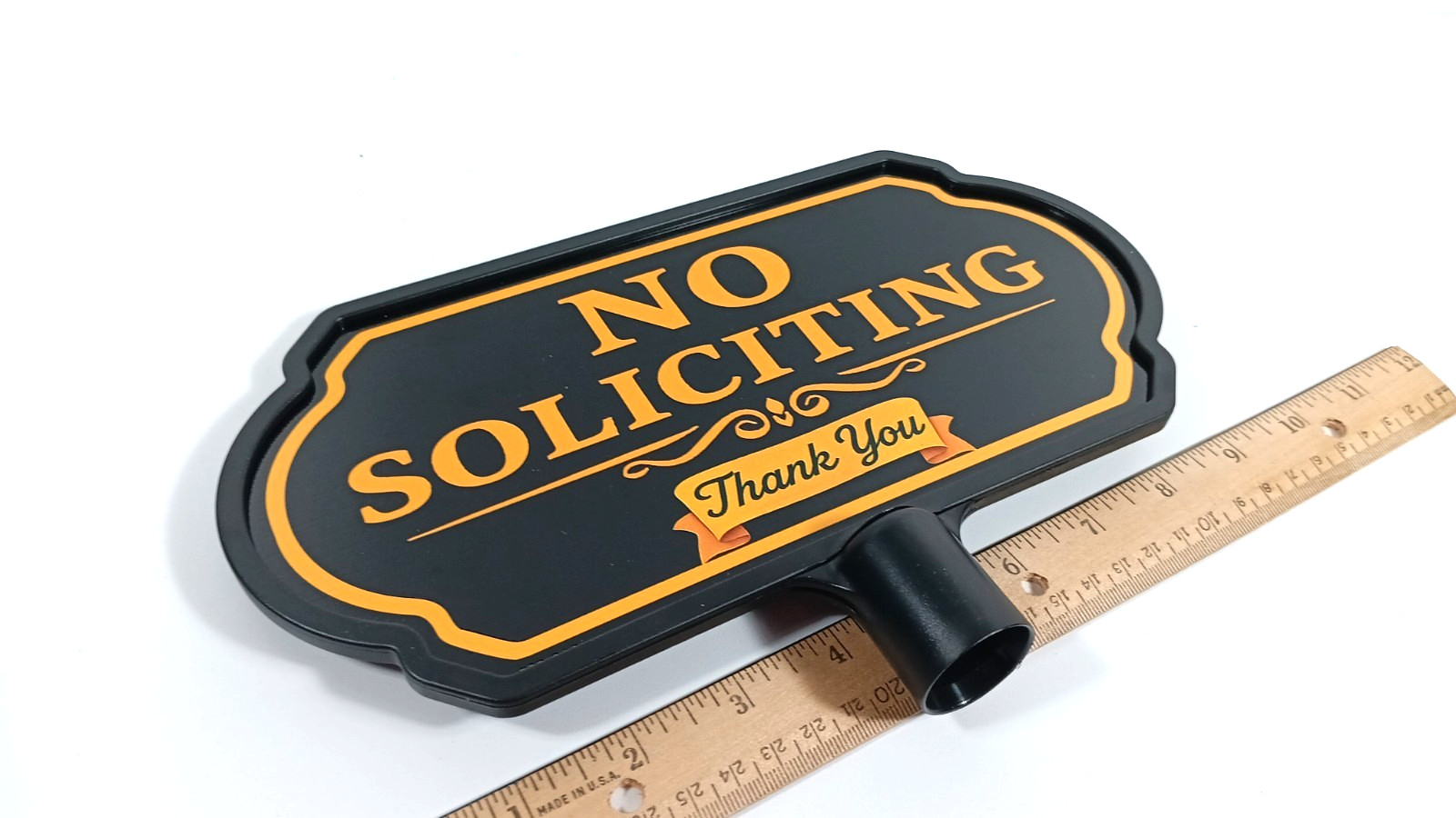 No Soliciting Sign with Stake Durable Bright & Weather-Resistant Plastic
