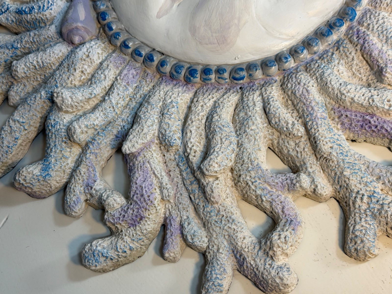 Large Coastal Sun Moon Wall Plaque Coral Seashell Starfish Beach Decor 20 Inch
