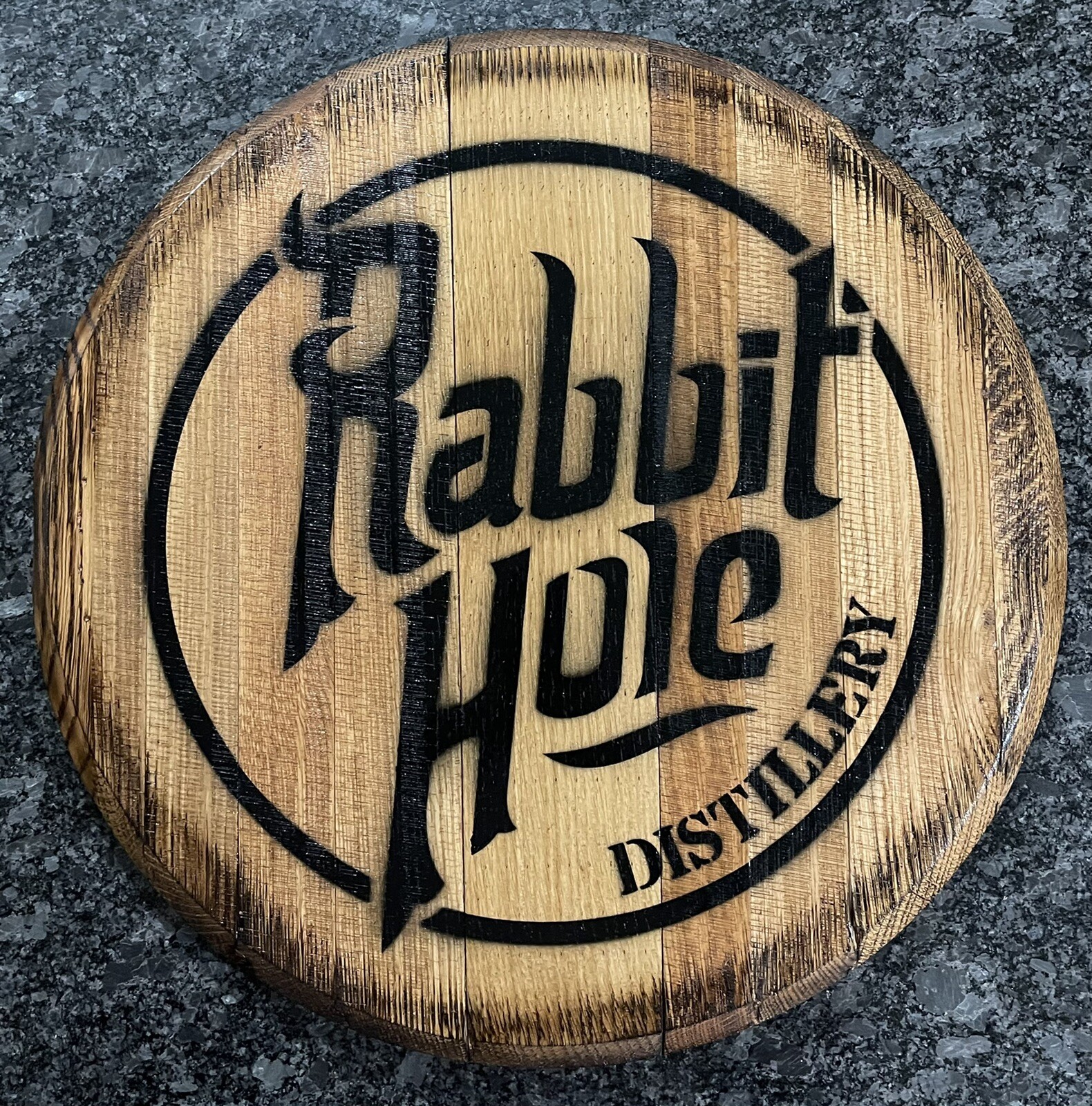 Bar Decor ( Rabbit Hole Distillery) Kentucky Bourbon Whiskey Barrel Lid wood