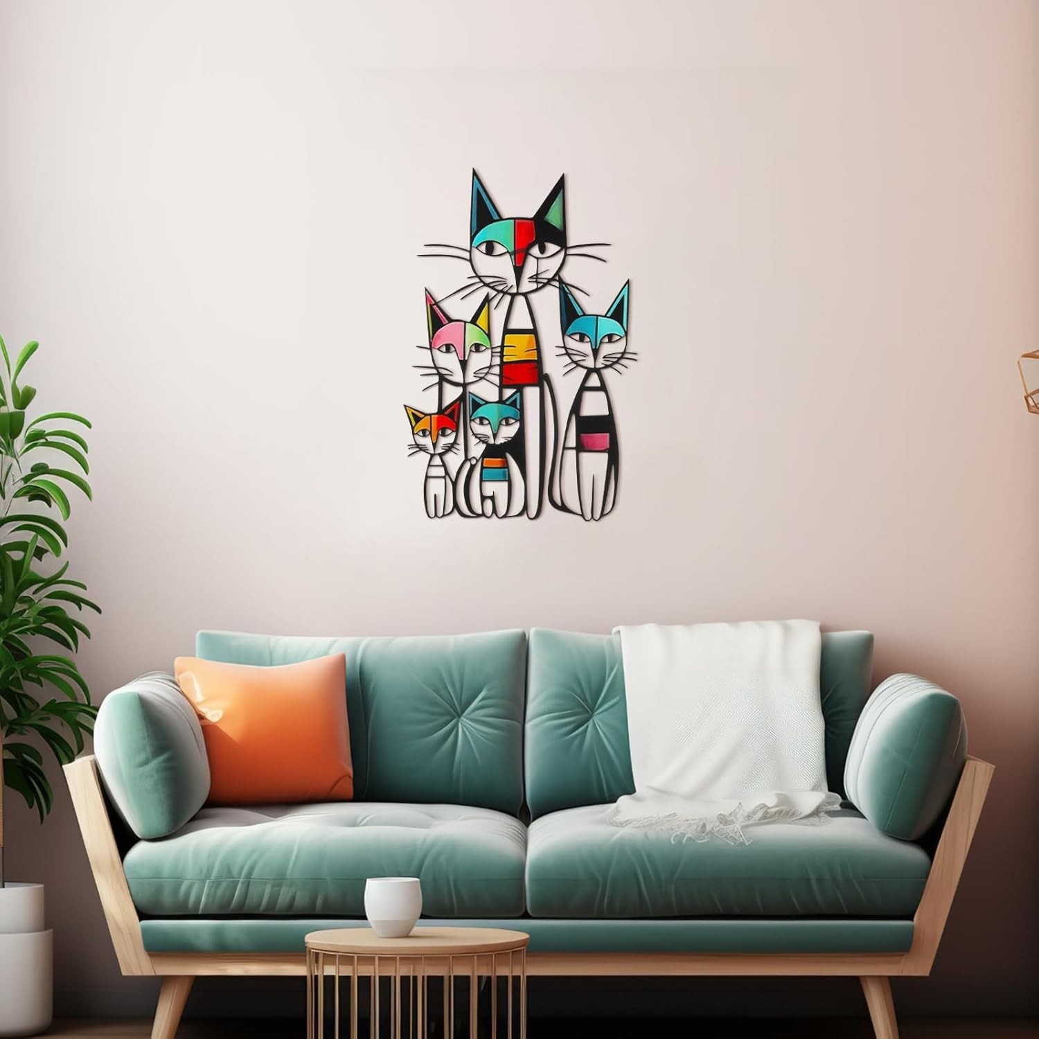 Cat Wall Art Decor Metal Cat Wall Sculptures Room Decor for Cats Lover 10.6 x…