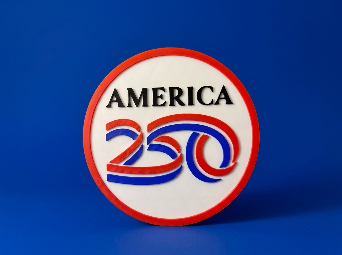 America 250 Wall Sign – Patriotic 3D USA 250 Anniversary Decor – Desk Shelf Art