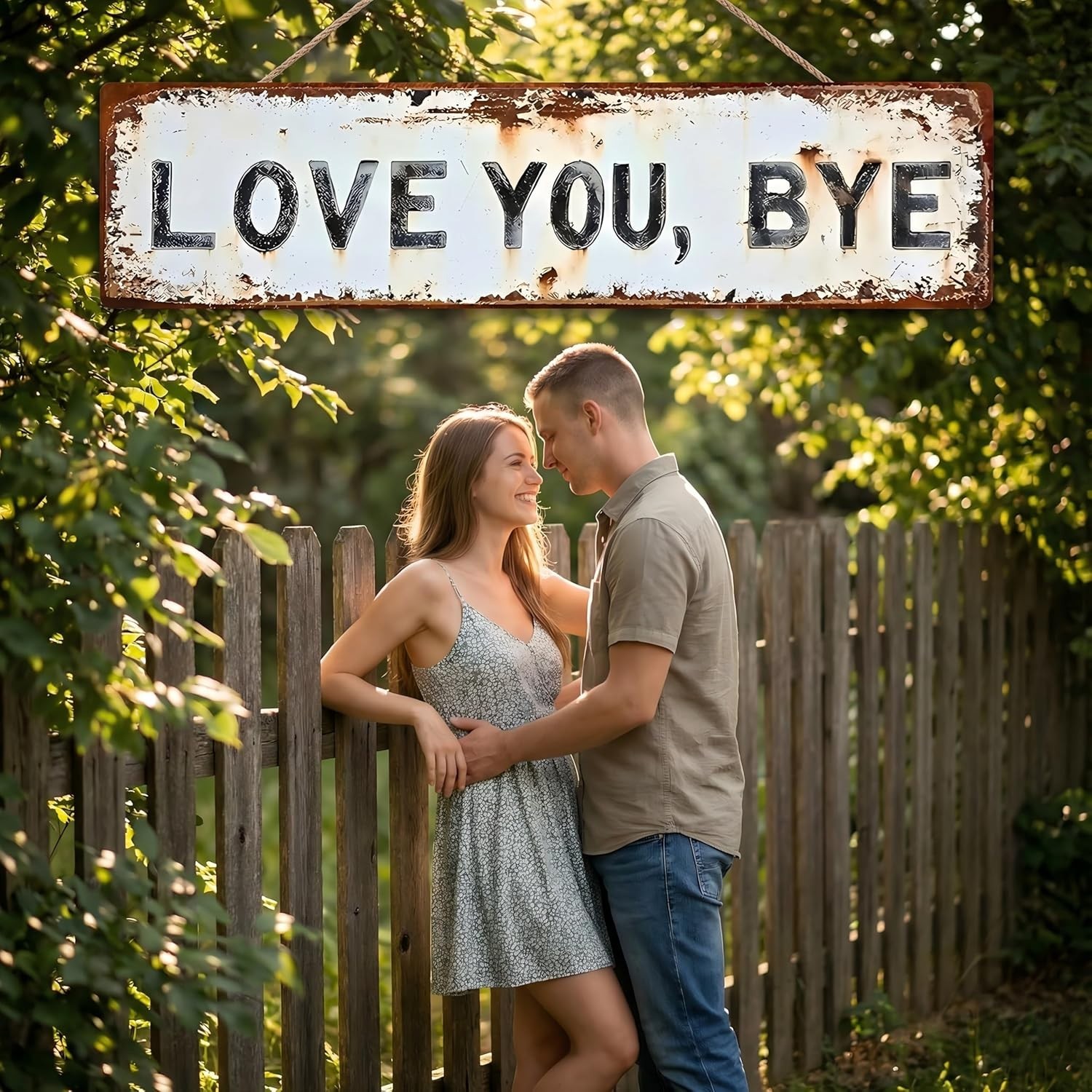 Vintage Love You, Bye Metal Tin Sign Romantic Farewell Decor Home/Door Wall Art