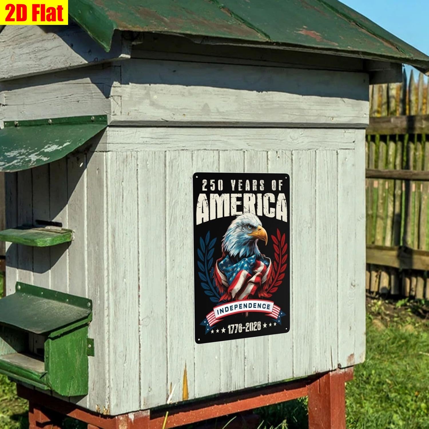 Retro 250 Years of America Metal Sign 4th of July Patriotic Independence Decor