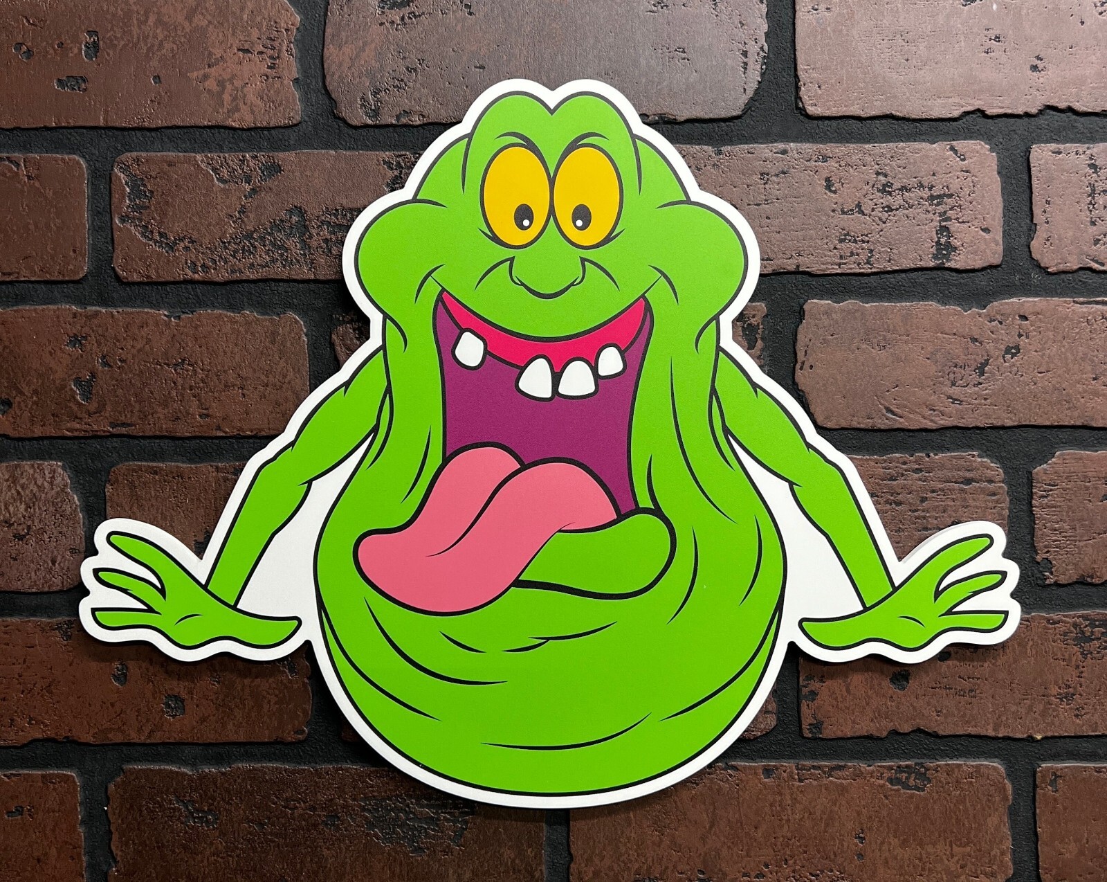 Slimer Ghostbusters Sign – 1/4” PVC, Vibrant Colors, Indoor & Outdoor.