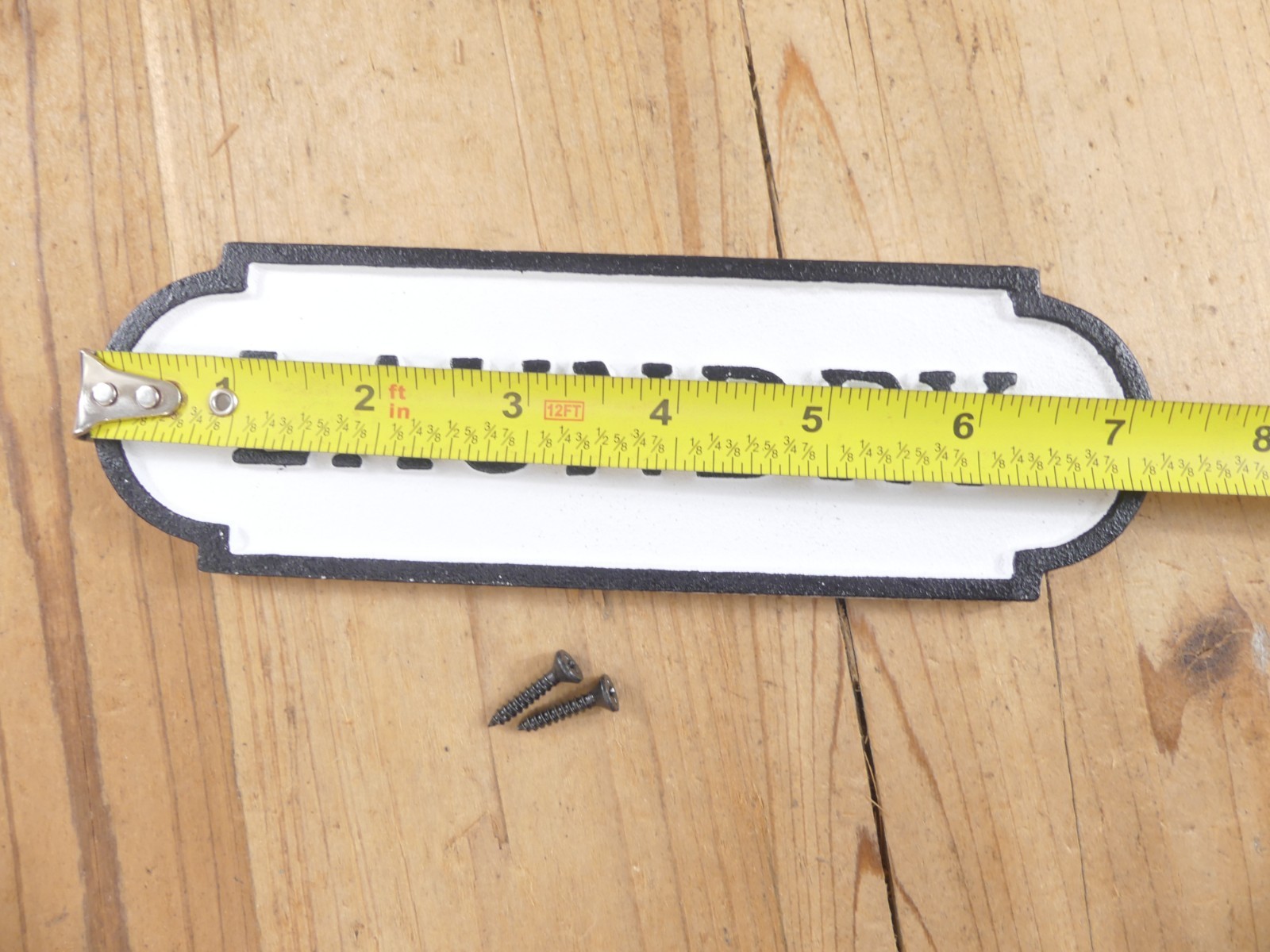 CAST IRON LAUNDRY Room Sign Style Cast Iron Door White & Black Decor