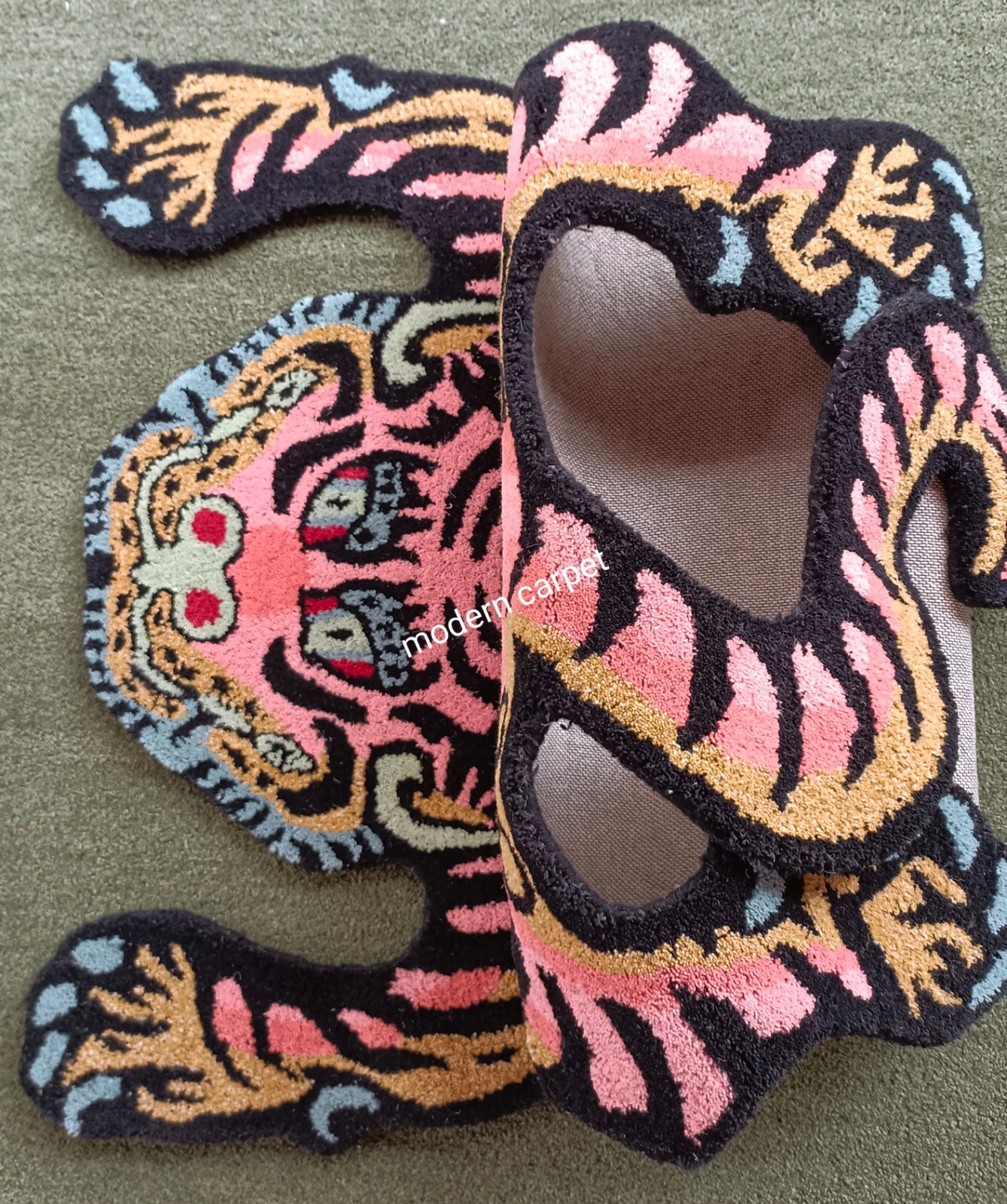Tibetan Tiger Rugs 2×3 Feet Handmade 100% Woolen Hand Tufted For Home Decoration