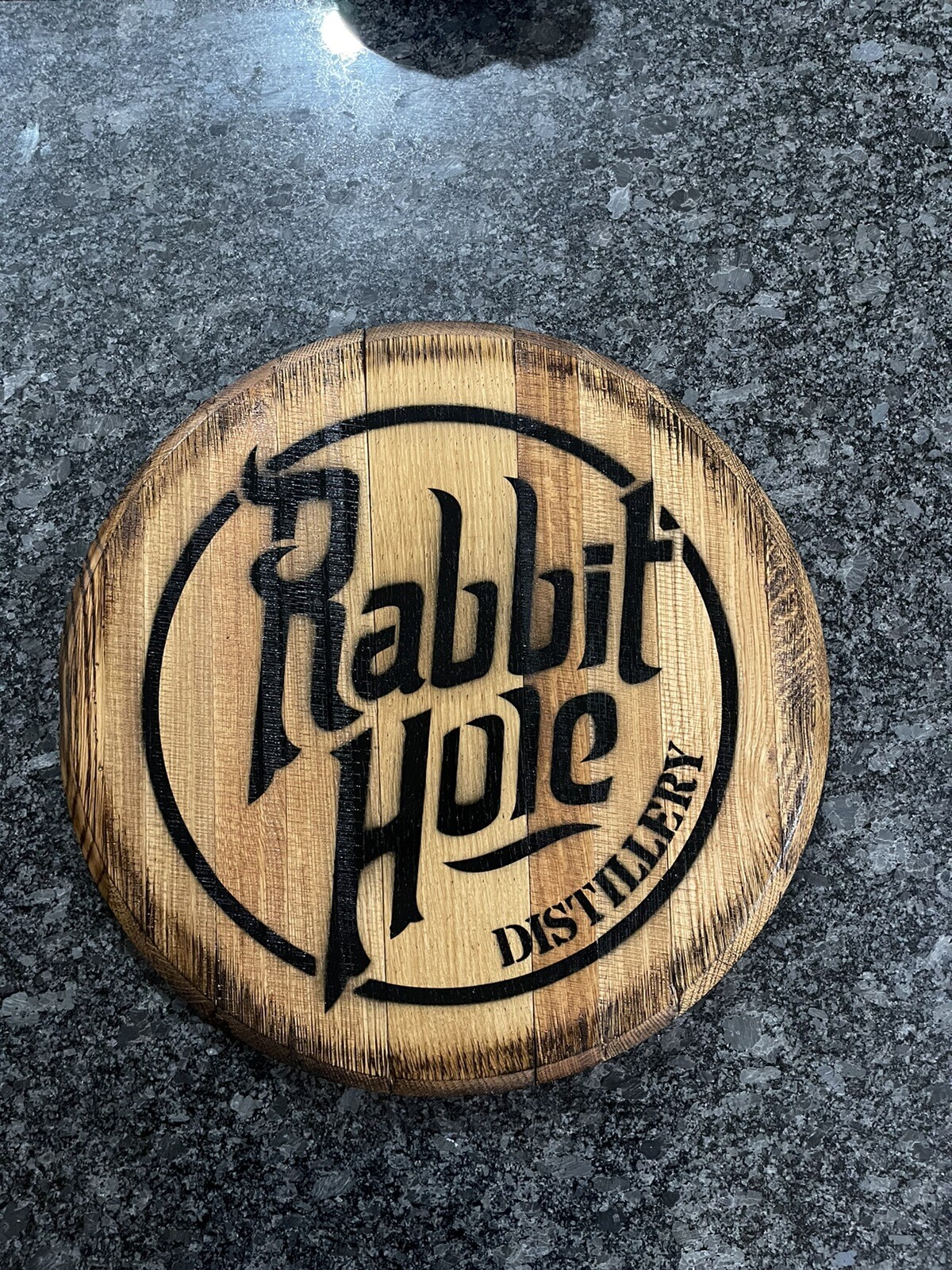 Bar Decor ( Rabbit Hole Distillery) Kentucky Bourbon Whiskey Barrel Lid wood
