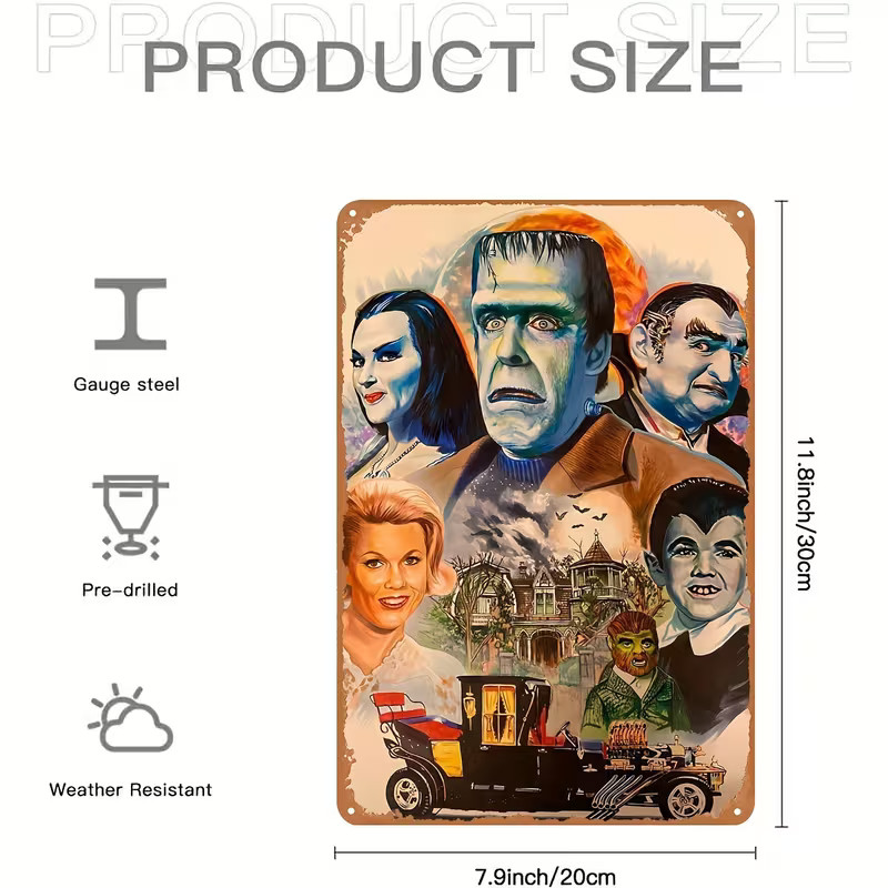 The Munsters Movie Metal Sign Film Decorative Vintage Look 8x12in A