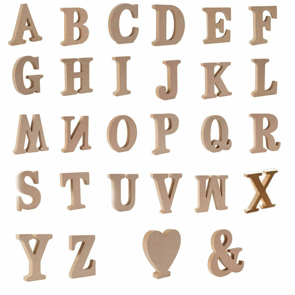 US 3.93” A-Z Wooden Letters Alphabet Self Standing Wedding Party/Home/Decor Lot