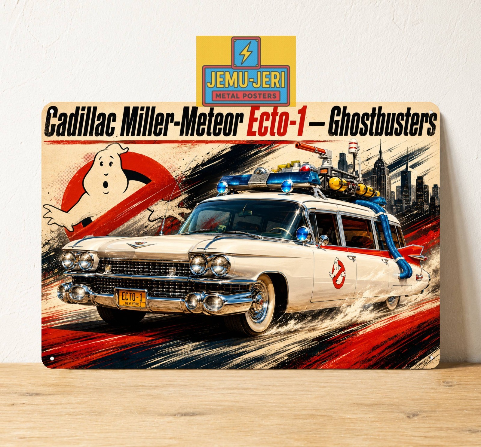 Cadillac Miller Meteor Ecto-1 Ghostbusters Car Metal Poster Sign 8*12″inch