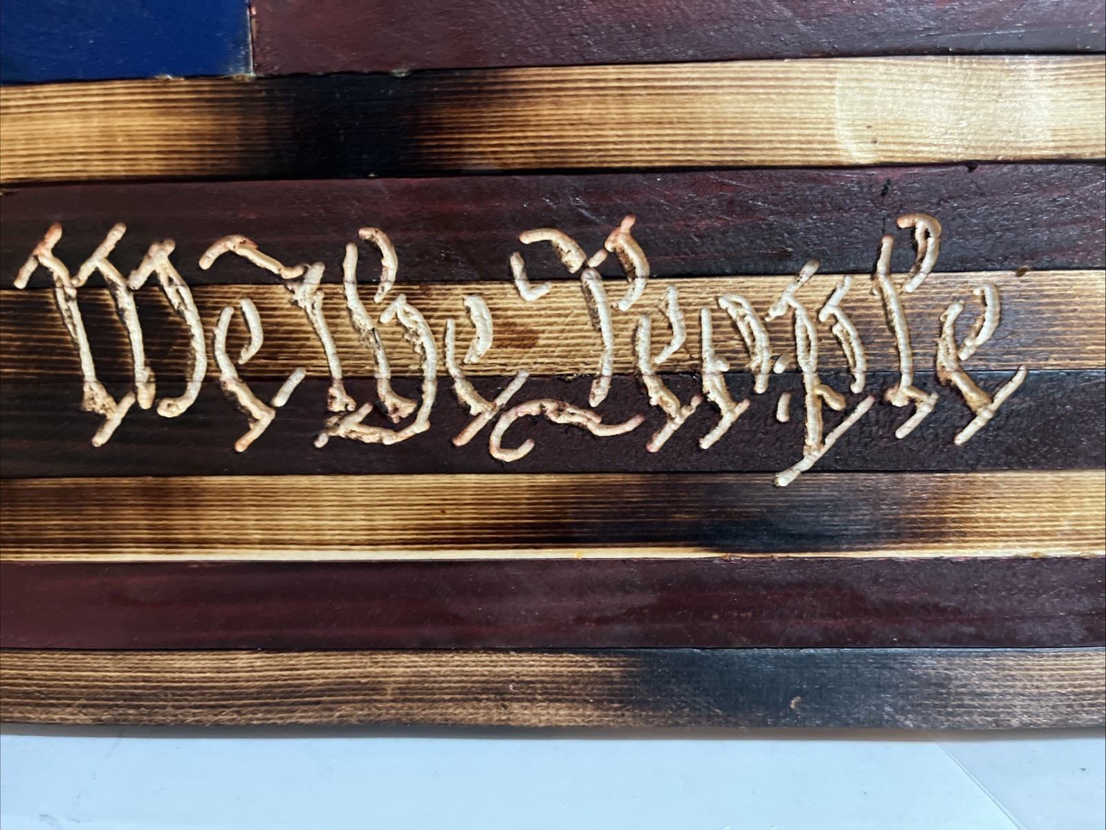 Handmade 1776 We The People Wooden American Flag Rustic Wall Decor USA