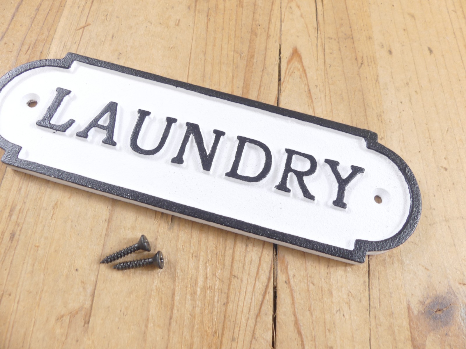 CAST IRON LAUNDRY Room Sign Style Cast Iron Door White & Black Decor