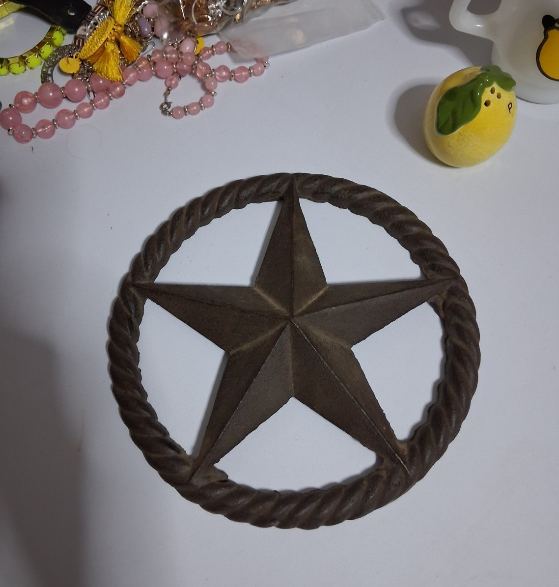 Metal Star Wall Plaque Brown Western Stars Decorative Porch Decor 8 in
