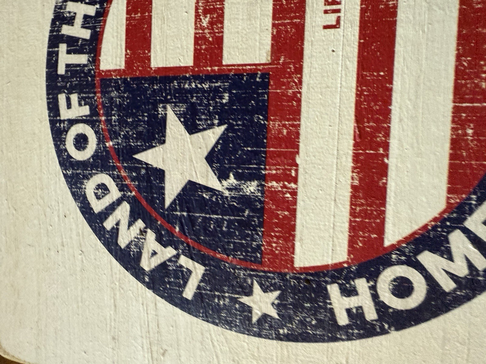 Genuine Life Is Good Wood Sign Red White Blue Flag Land Free Home Brave USA