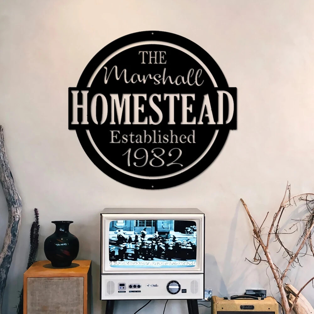 Personalized Family Homestead Metal Signs, Custom Homestead Wall Art Decor
