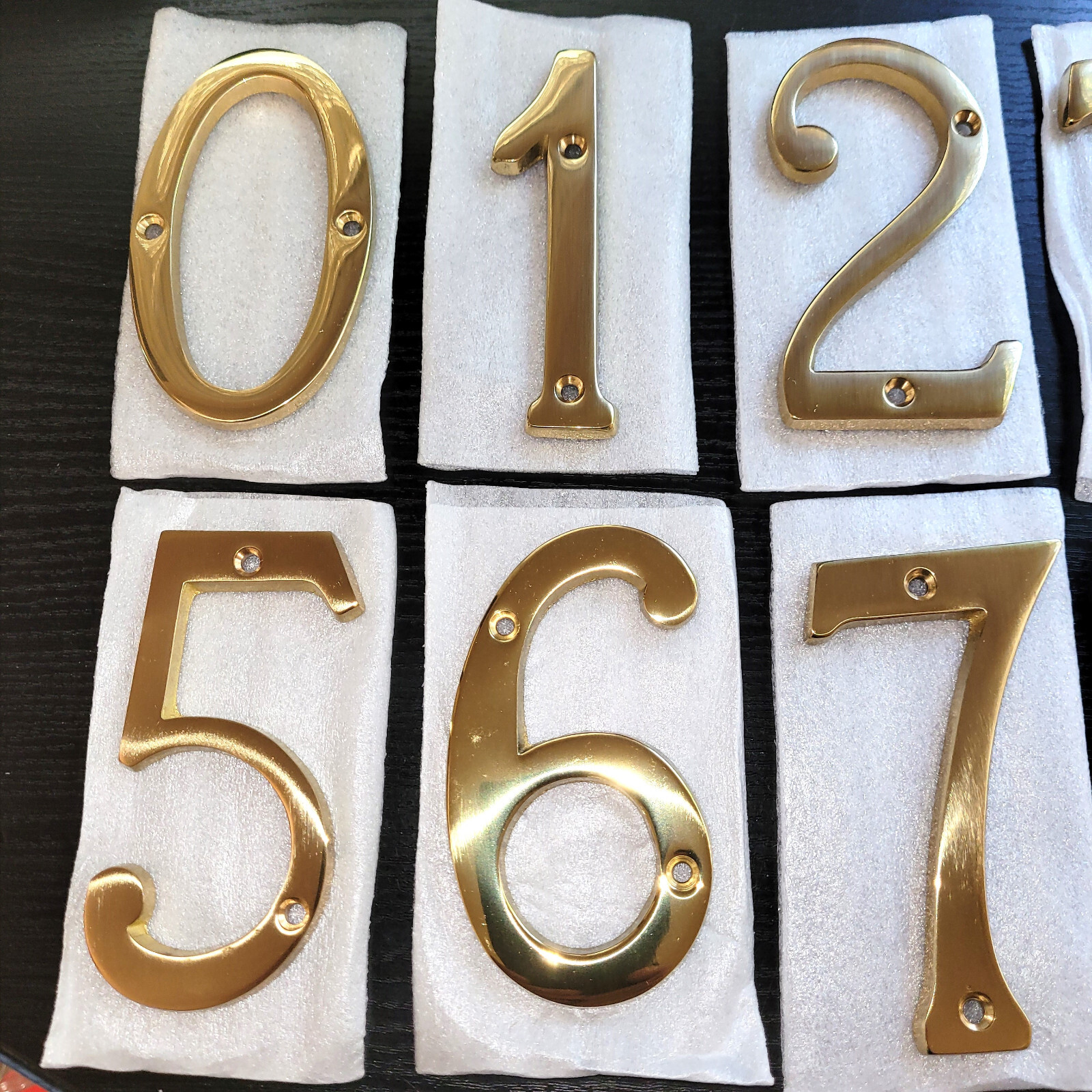 House Address Numbers 4″ Heavy Polished Brass. Brand New