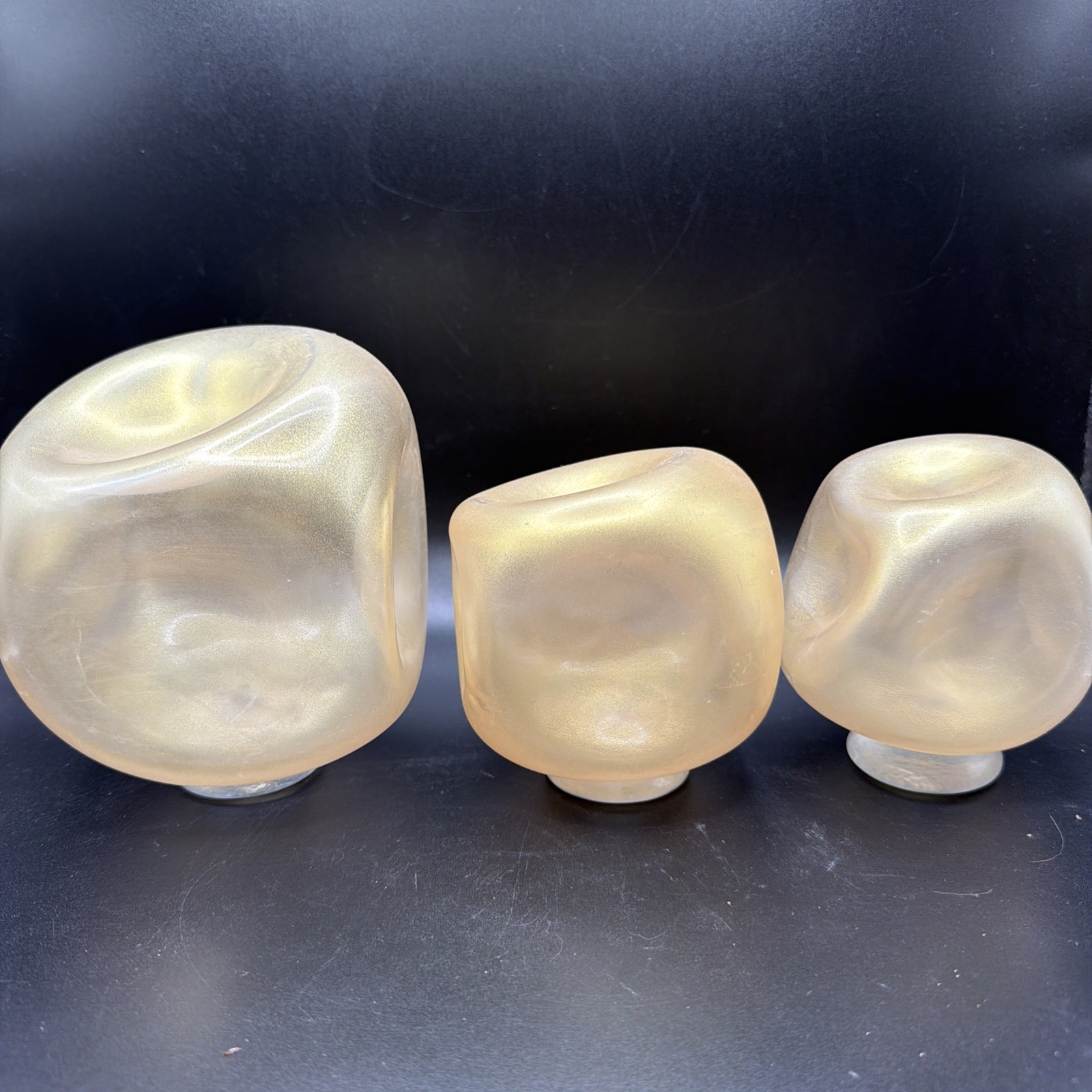 Global Views Design Set Of 3 Wall Rocks – Frosted Gold Home Decor