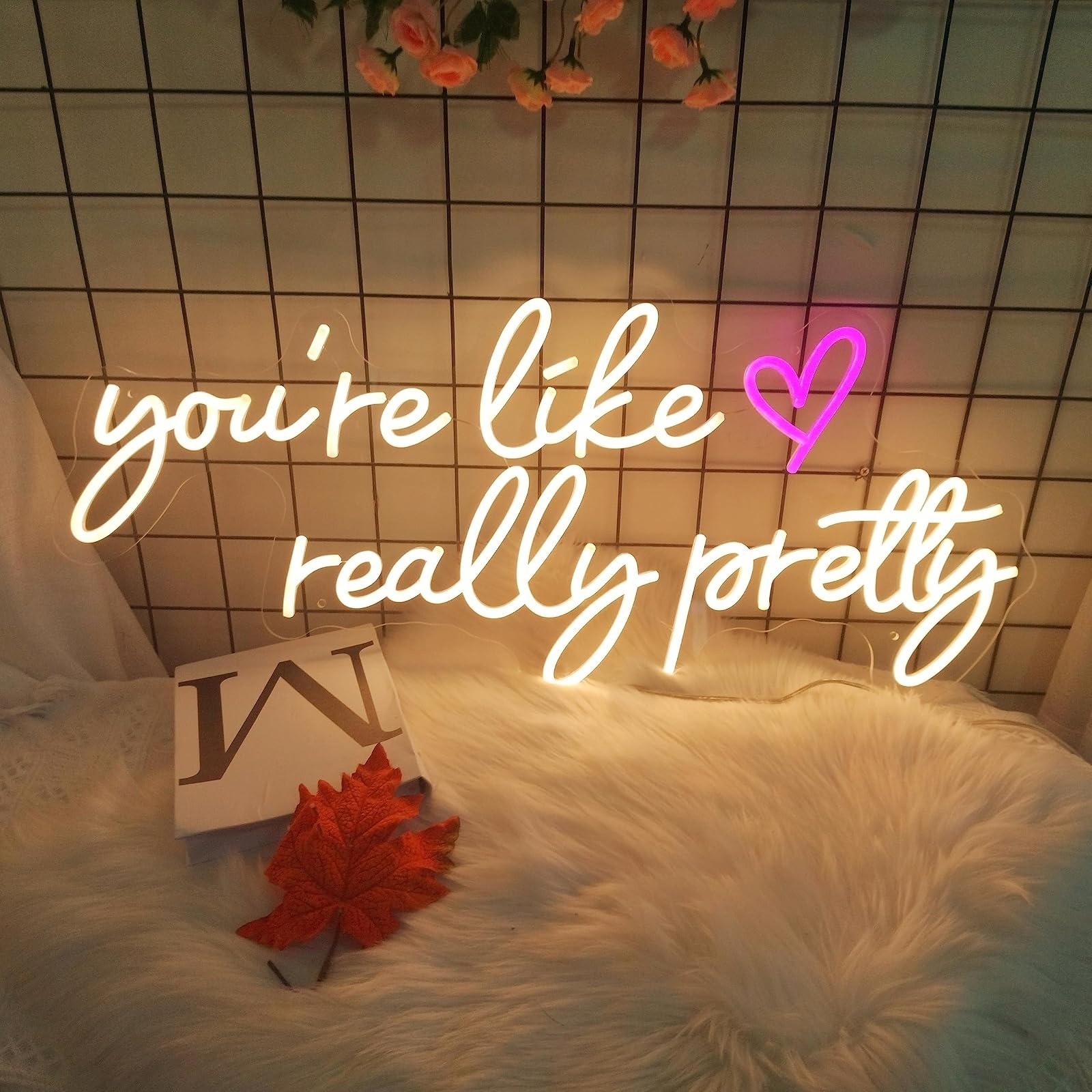 INSNEnN Your Like Really Pretty Neon Sign – Pink Wall Decor 29.5″ x 12.6″