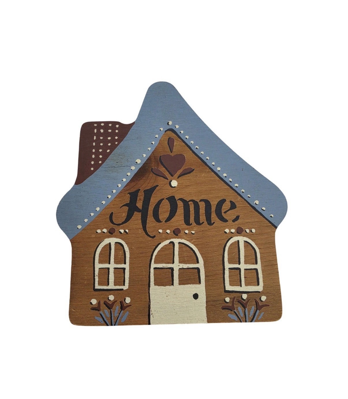 Vintage Home Sweet Home 3 Pc Wooden plaque- Hand Painted Folk Art Houses & Heart