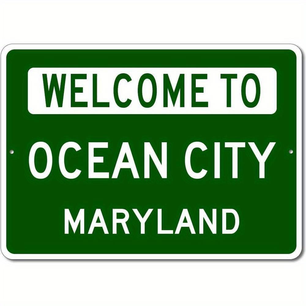Ocean City Maryland Metal Street Sign 12X8 Inches