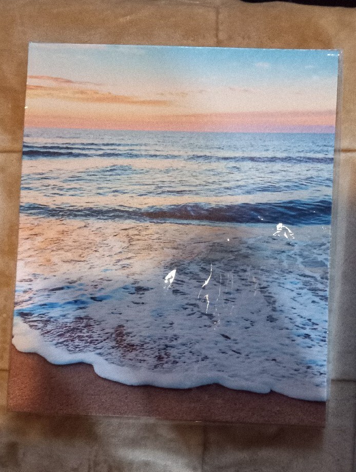 3 pcs canvas beautiful ocean beach water sand scene Pictures us seller