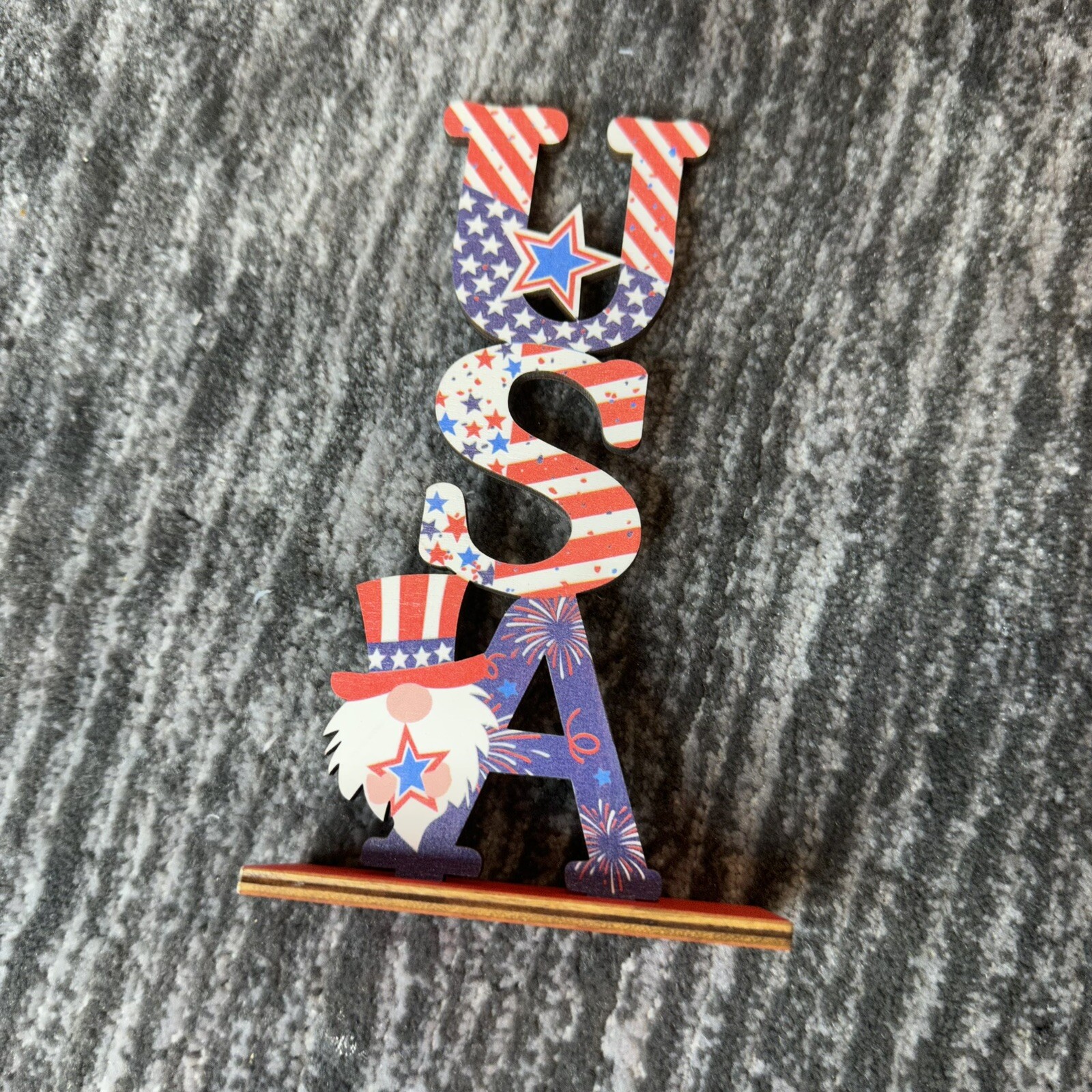 Wooden USA Patriotic Decor Table Top 4th of July Celebration Party U.S. Seller