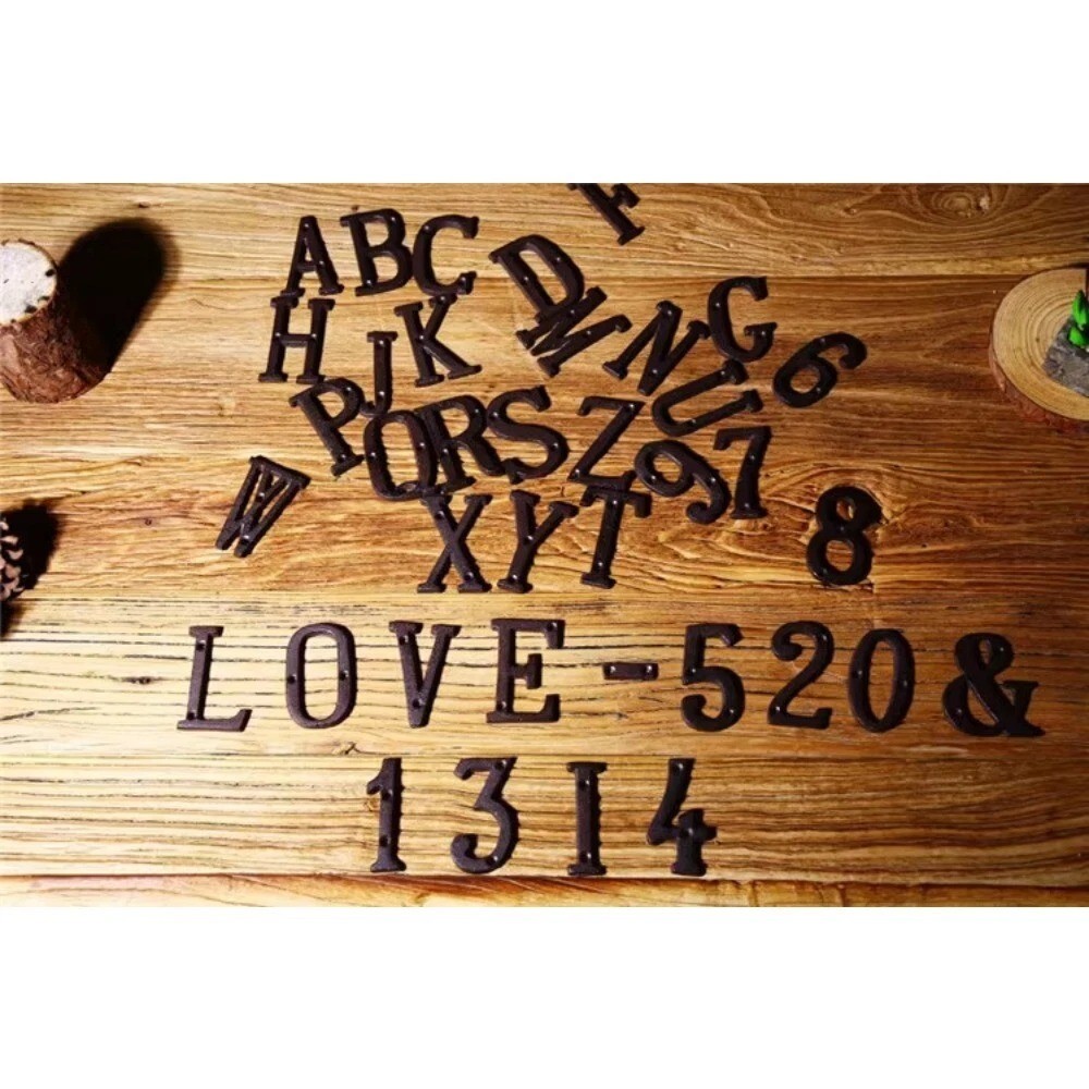 Cast Wrought Iron Black Antique House Door Alphabet Letters and Numbers HOTSALE