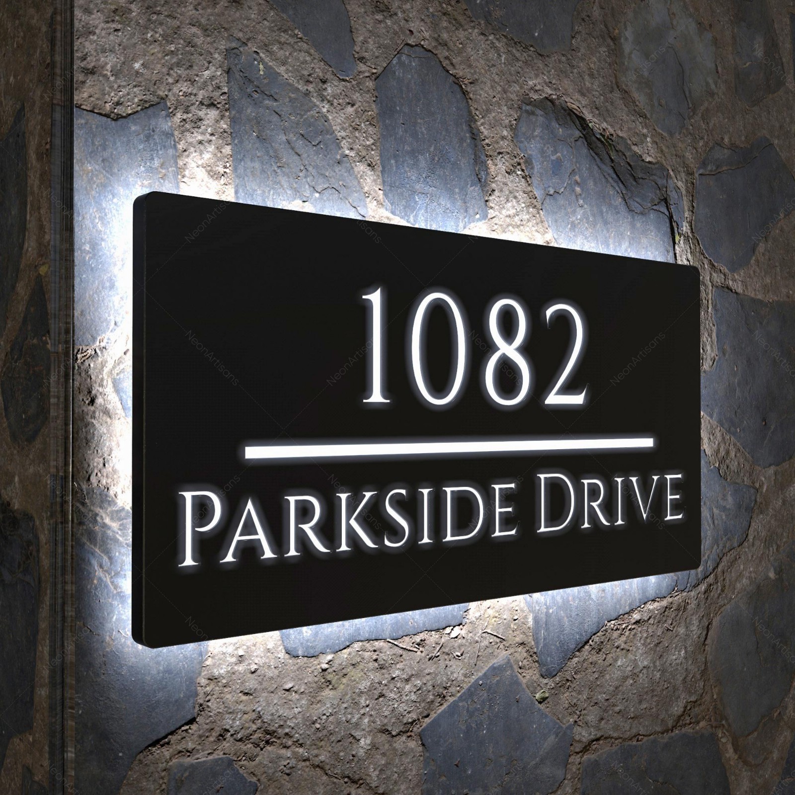 Solar LED House Number Sign Personalized Outdoor Address Plaque
