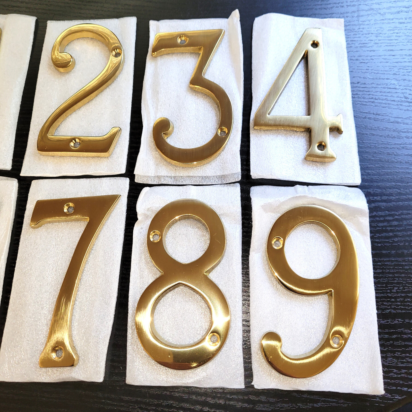 House Address Numbers 4″ Heavy Polished Brass. Brand New