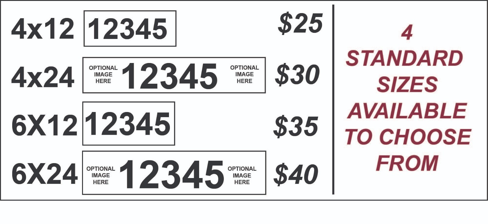 Custom Curb Address with Optional Graphic Self Adhesive Slip Resistant Vinyl