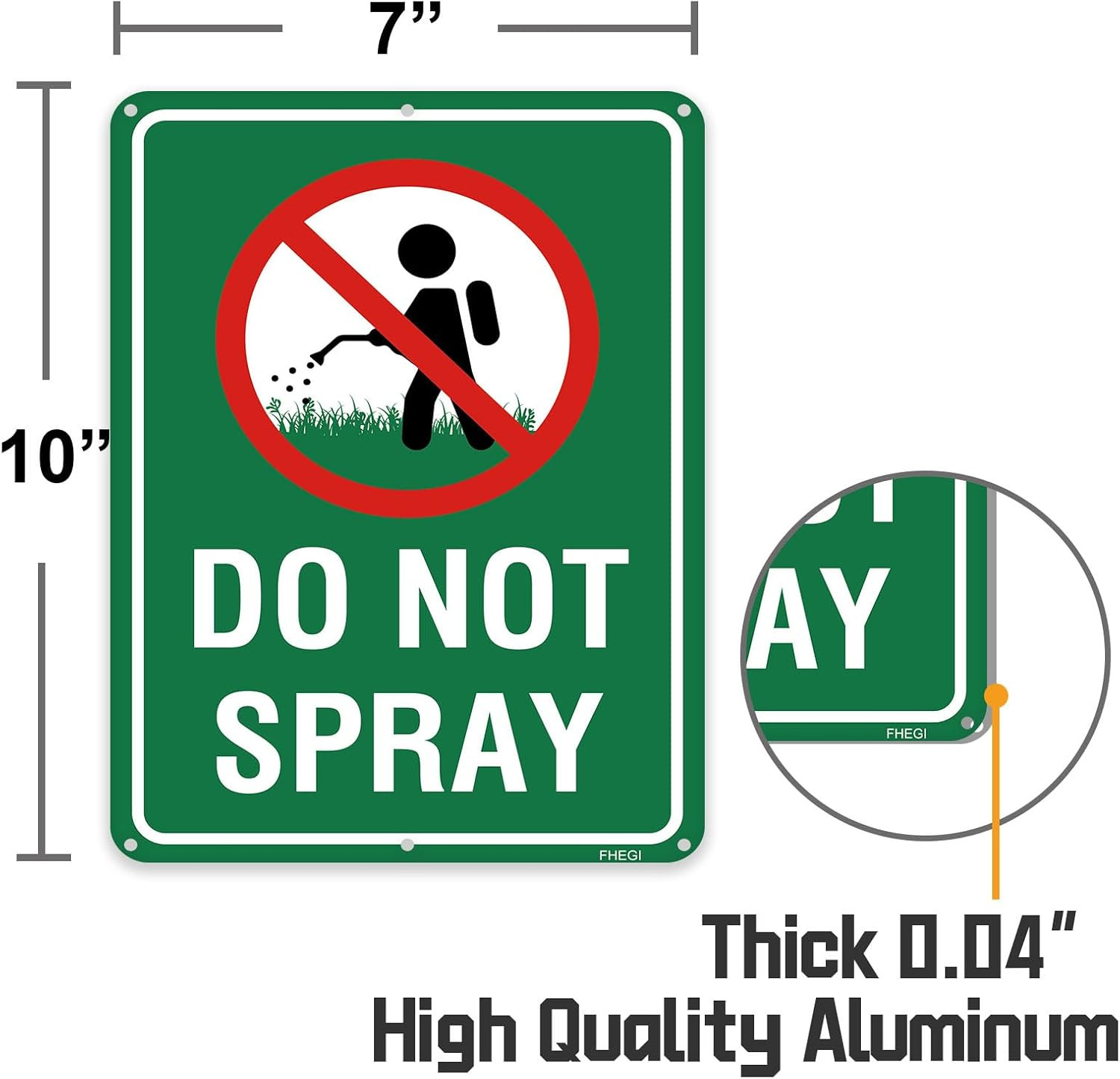 2PC Do Not Spray Signs, 10″x7″ No Spray Pesticide Sign,Reflective Rust Free Alum