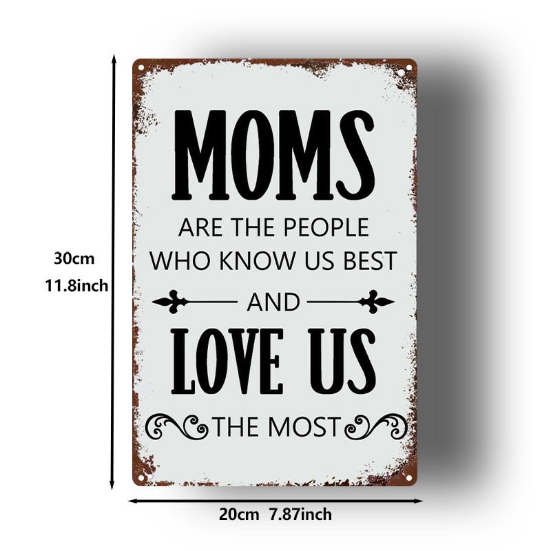 Vintage Iron Art Sign “Moms Know Us Best” 8X12 Inches