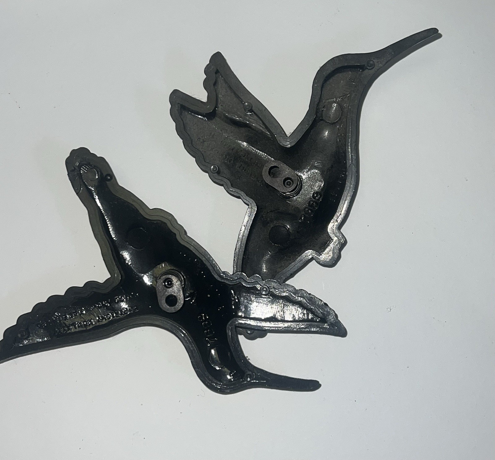 Set of 2 VTG MCM Homco Hummingbirds Wall Art Decor Gold Plastic # 7669 USA 5.5”