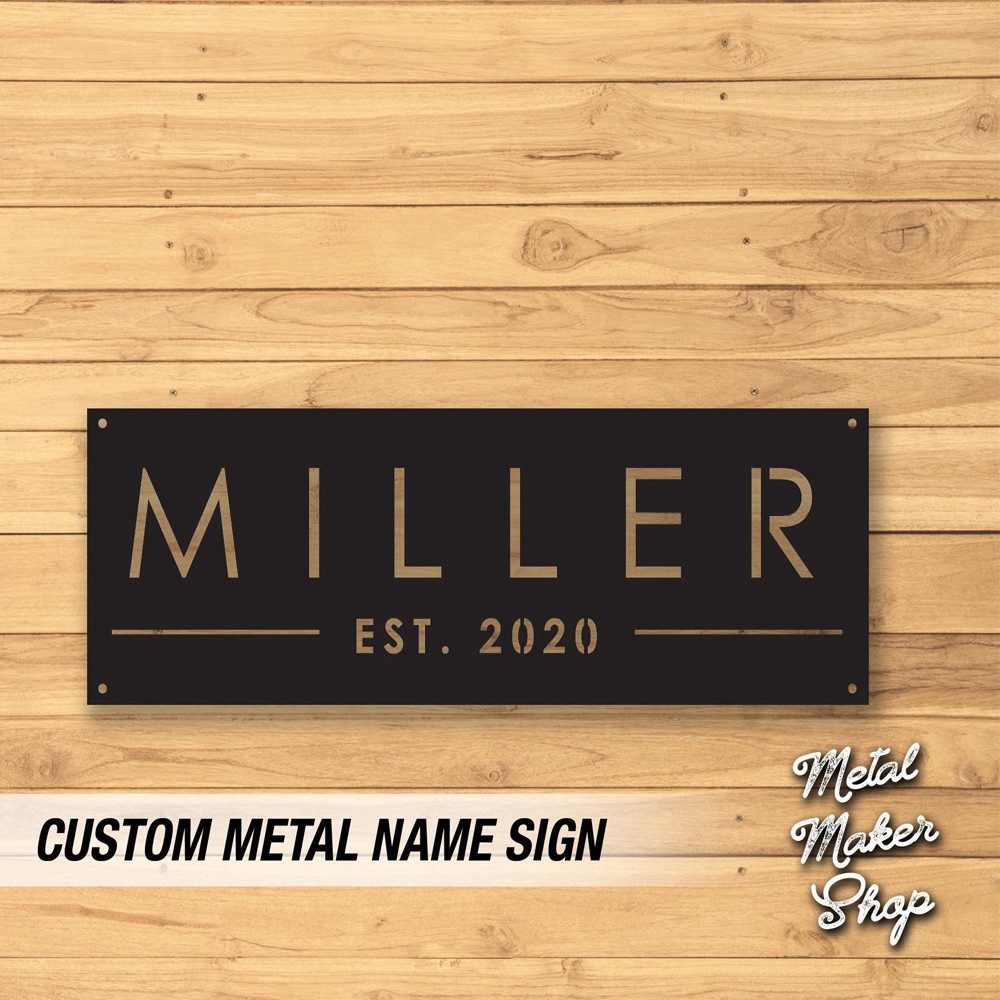 Personalized Metal Name Sign Custom Steel Wall Art Home Name Wall Decor