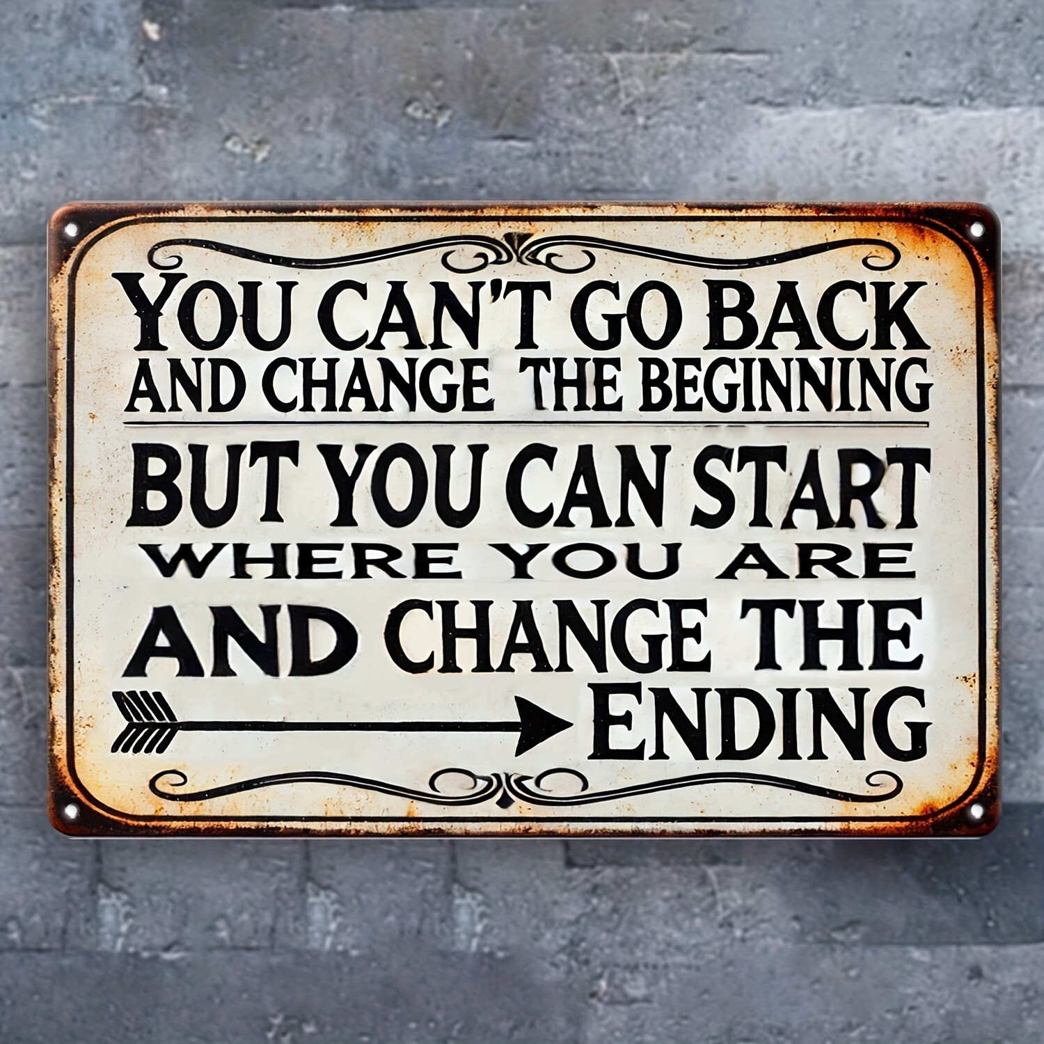 Vintage Retro Tin Sign Metal Plaque Inspirational Wall Art Positive Quote