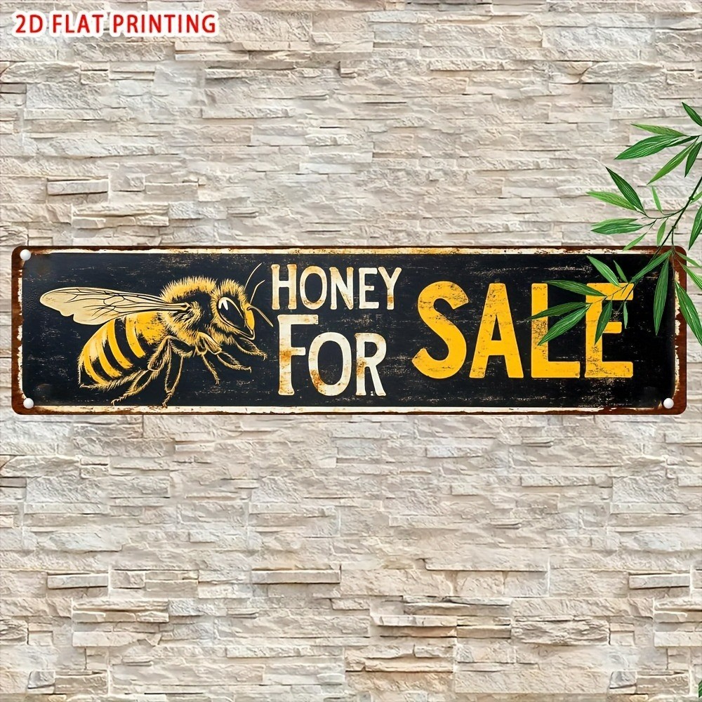 HONEY FOR SALE Yard Sign 16x4in Metal Tin Sold Sign for Farm Garden Lawn Outdoor