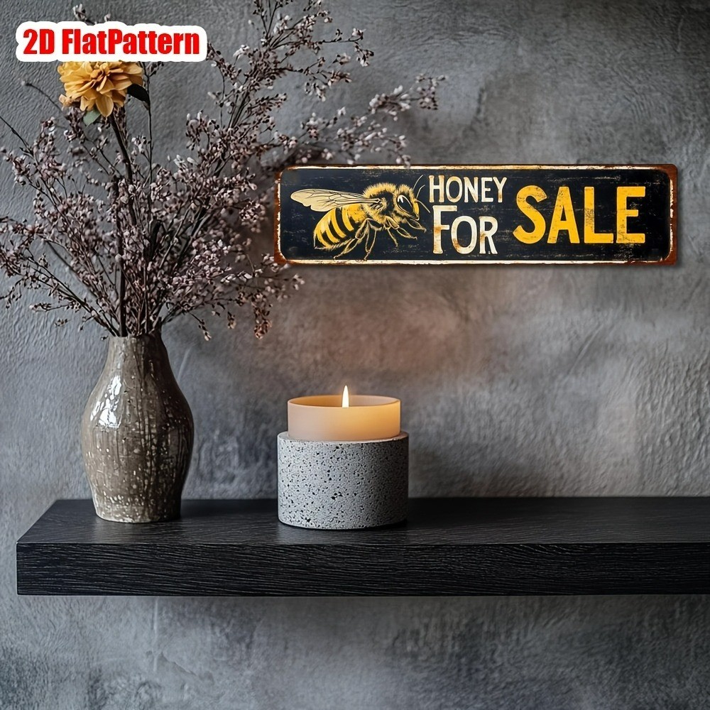 HONEY FOR SALE Yard Sign 16x4in Metal Tin Sold Sign for Farm Garden Lawn Outdoor