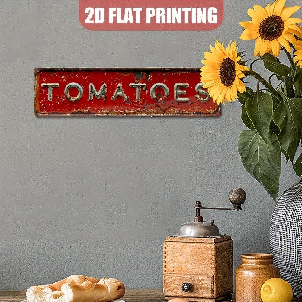 Vintage Tomatoes Wall Decor Metal Tin Sign for Home Bar Garage Yard Outdoor 16×4