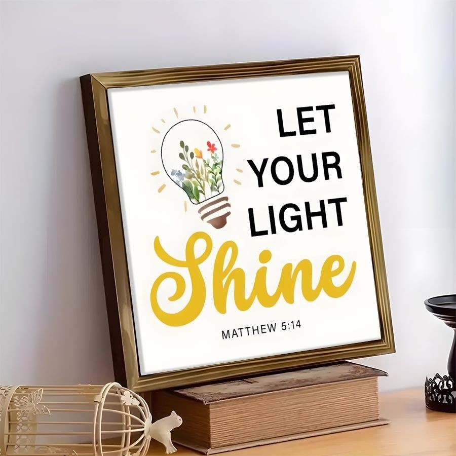 Retro Classic Black Yellow Scripture Typography Rustic Framed Wooden Plaque Gift