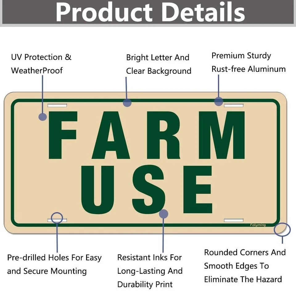 2 Pack Farm Use Id Tag Signs 12 x 6 Inches Metal Farm Signs Reflective Sturdy…